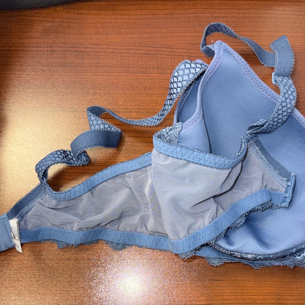 Simone Pérèle Caresse Spacer Foam 3D Plunge Underwire T shirt Bra 34D Dusk Blue - Picture 3 of 9